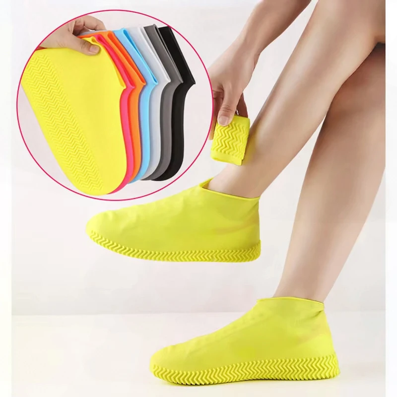 

1/2 Pair Silicone WaterProof Shoe Covers S/M/L Covers Slip resistant Rubber Rain Boot Overshoes Accessories For Rainy Day Unisex