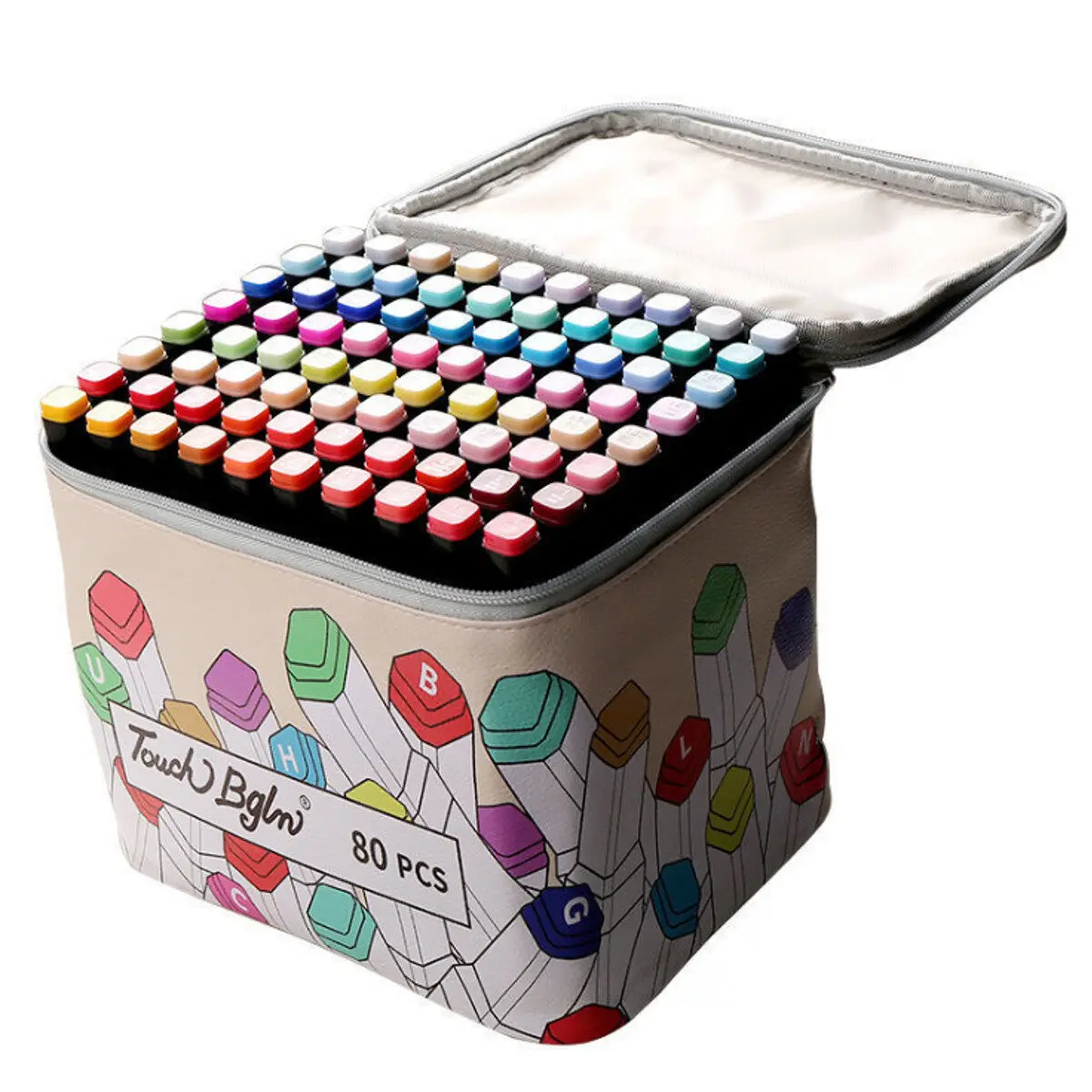 Étui à crayons en cuir de forme carrée, sac de rangement pour stylos marqueurs uniquement, 40 couleurs, 80 couleurs, 120/168 couleurs