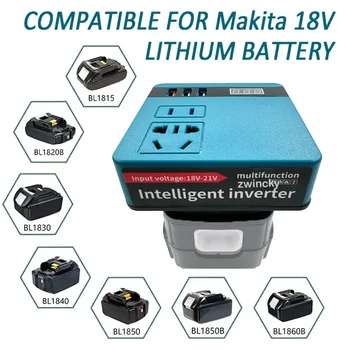 อินเวอร์เตอร์ไฟฟ้าสําหรับ Makita 18V แบตเตอรี่ 120W DC 18V To 220V อินเวอร์เตอร์อะแดปเตอร์อินเวอร์เตอร์สําหรับเครื่องใช้ภายในบ้าน