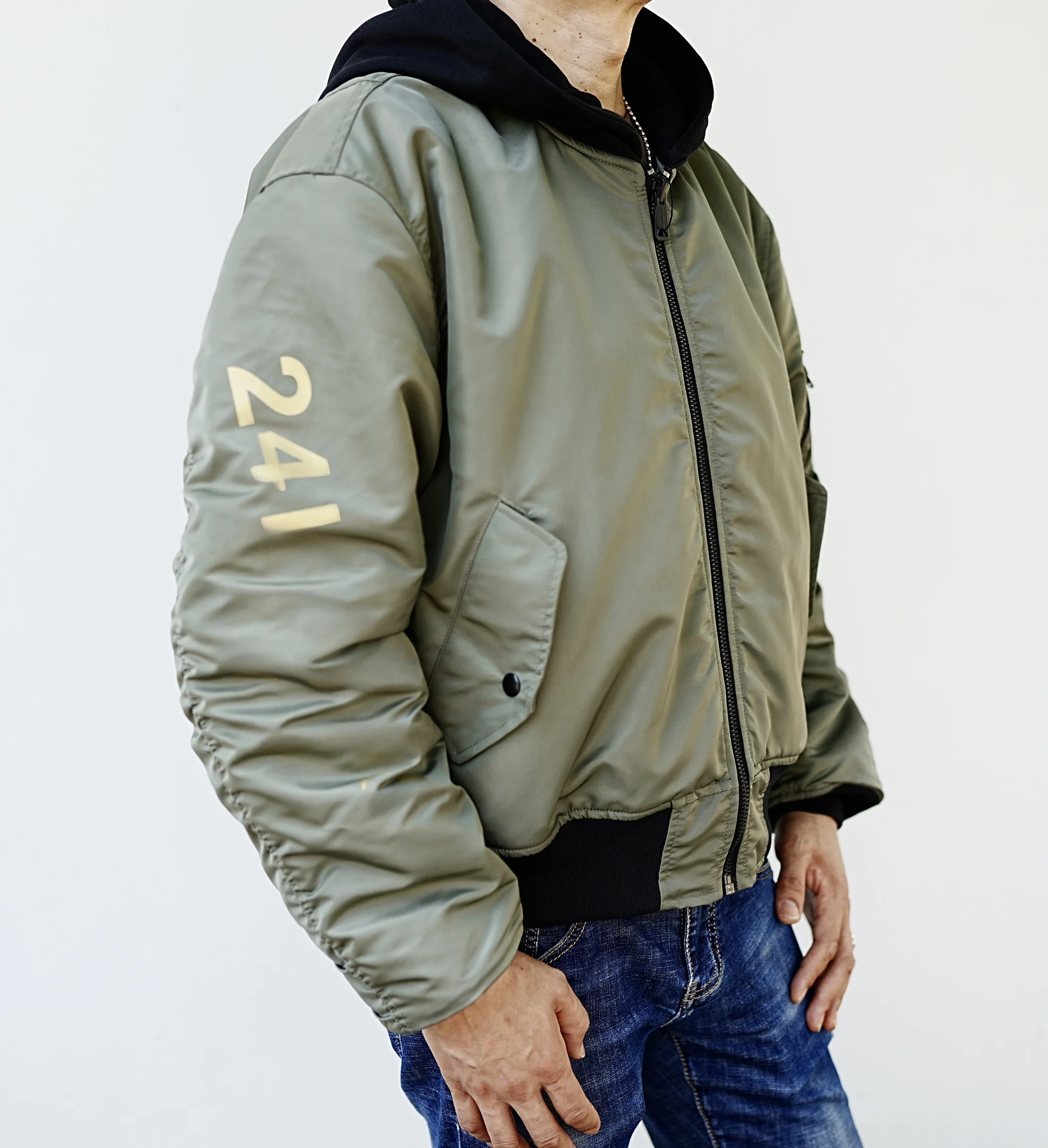 

Ma Hooded Flight Jaet Loose Baseball Sle Windproof Workwear Faion Couple Cotton Coat Warmth Urban Youth Regular Length