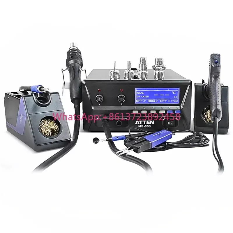 MS-900 4 in 1 Desoldering Hot Air Gun Rework Soldering Iron Suction Tin Gun Pick up Pen Desoldering Soldering Station