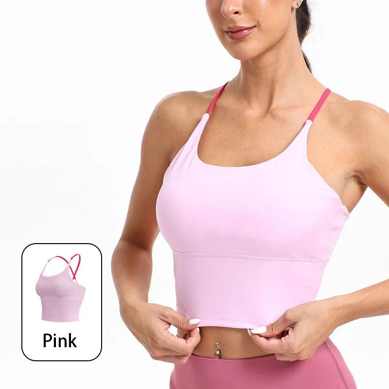 Damen 'Naked-Feel' Hochelastischer Sommer-Sport-BH - Lauf-Top Yoga & Fitness Camisole – Detail 4