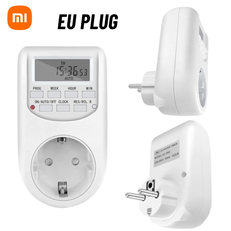 Xiaomi Digital Timer Switch Outlet elektronik dapur, Timer Outlet 12/24 jam siklus dapat diprogram Timer Outlet waktu pengaturan Hari