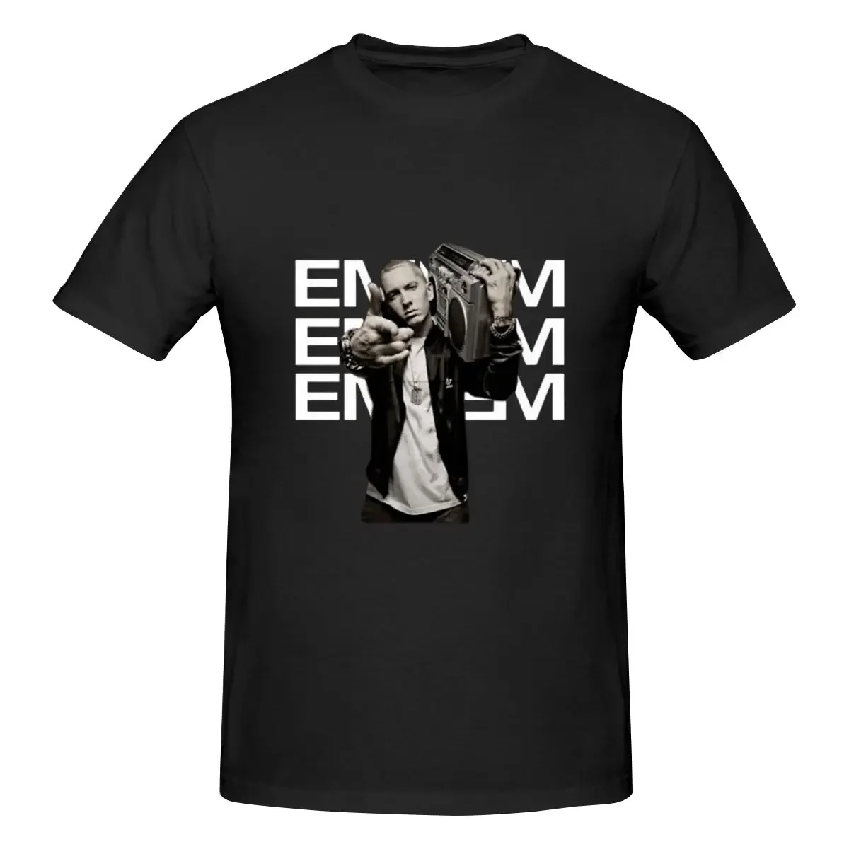 Eminem Boombox Luxury T Shirts for Men Summer Print Shirt Cotton High Quality Clothing Streetwear S-6XL