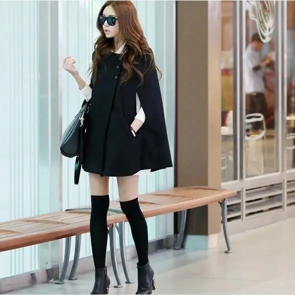 

Ladies' Trendy Oversized Woolen Coat Spring Medium Length Ladies' Shoulder Wrap Commute Style Fashionable Outerwear