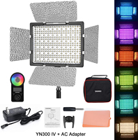 YongNuo YN300 IV YN300IV RGB Full Color 3200K-5600K Camera Photo LED Video Light with AC Power Adapter NP750 Battery Stand KIT