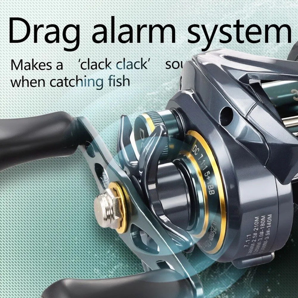 Baitcasting Reel 7.1:1 Ratio 8kg Brake 5+1 Bearings DC Brake CS200 Left Right Hand Fishing Reel With Intelligent Brake