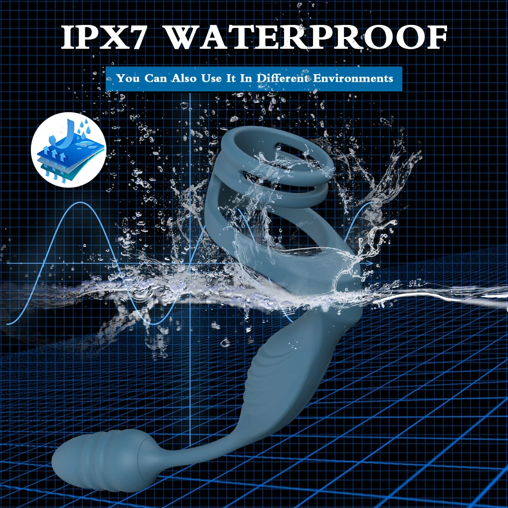 振動式ペニスリング前立腺アナルバットプラグ射精遅延睾丸陰嚢会陰マッサージ器男性用大人のおもちゃ