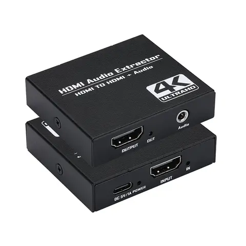 Estrattore audio HDMI 4K @ 30Hz Splitter da HDMI a HDMI con adattatore audio stereo AUX da 3,5 mm per TV-Box Switch PS4 Lettore Blu-Ray