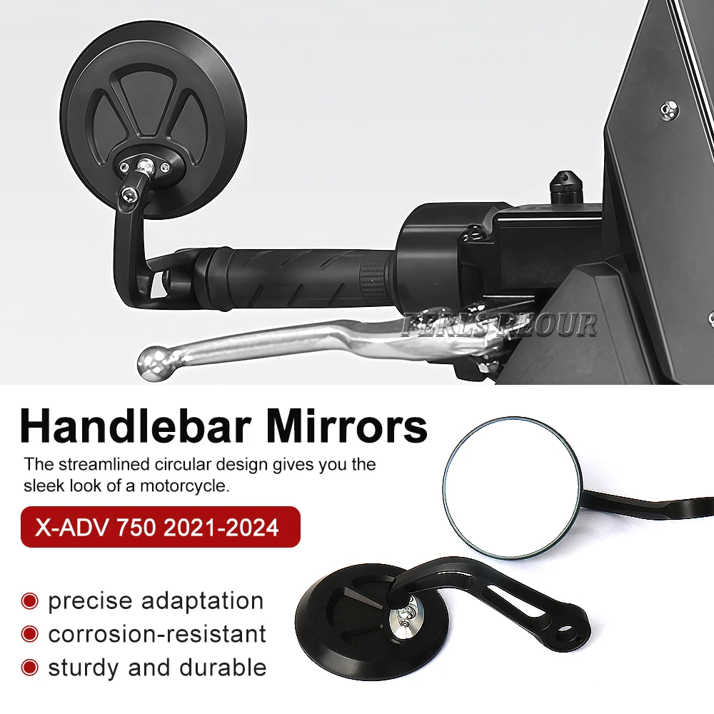 For Honda X-ADV 750 X-ADV750 XADV 750 2021-2024 Motorcycle Handlebar Rearview Handle Round Bar End Mirror Kit