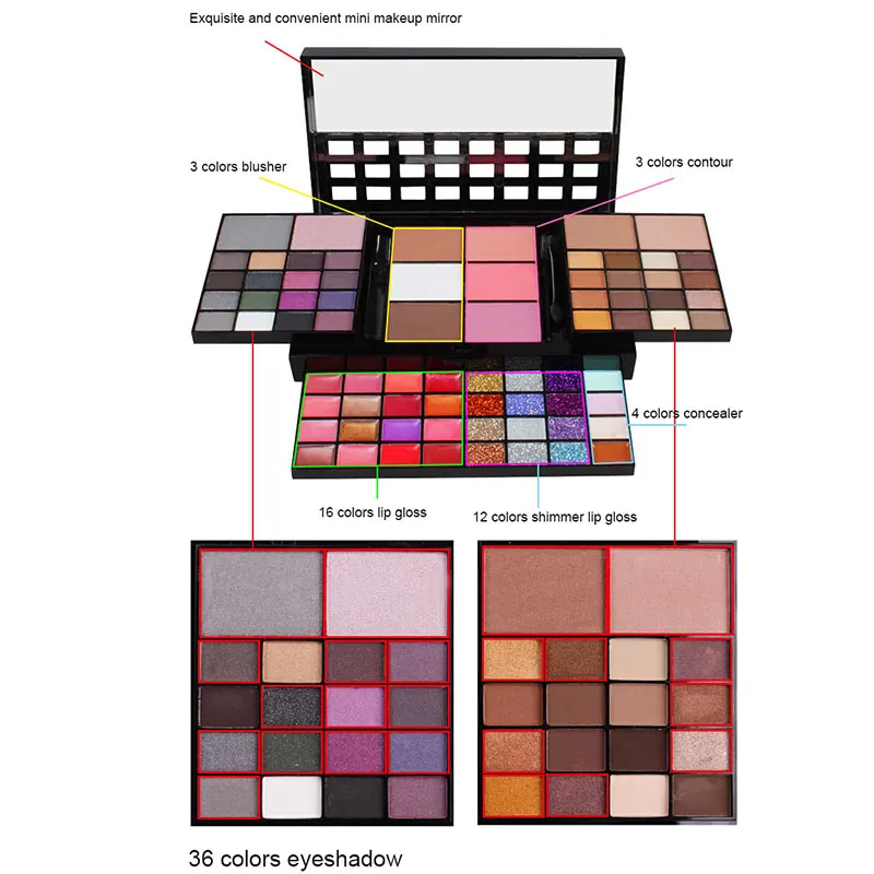 74/78 Colors Eyeshadow Palette Velvet matte and shimmer Long Lasting Easy Makeup Brown Eyeshadow Palette, Pink Eyeshadow Palette