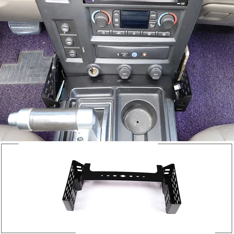 

For Hummer H2 2001-2007 Car Gear Side Storage Basket Aluminum Alloy Interior Modification Accessories