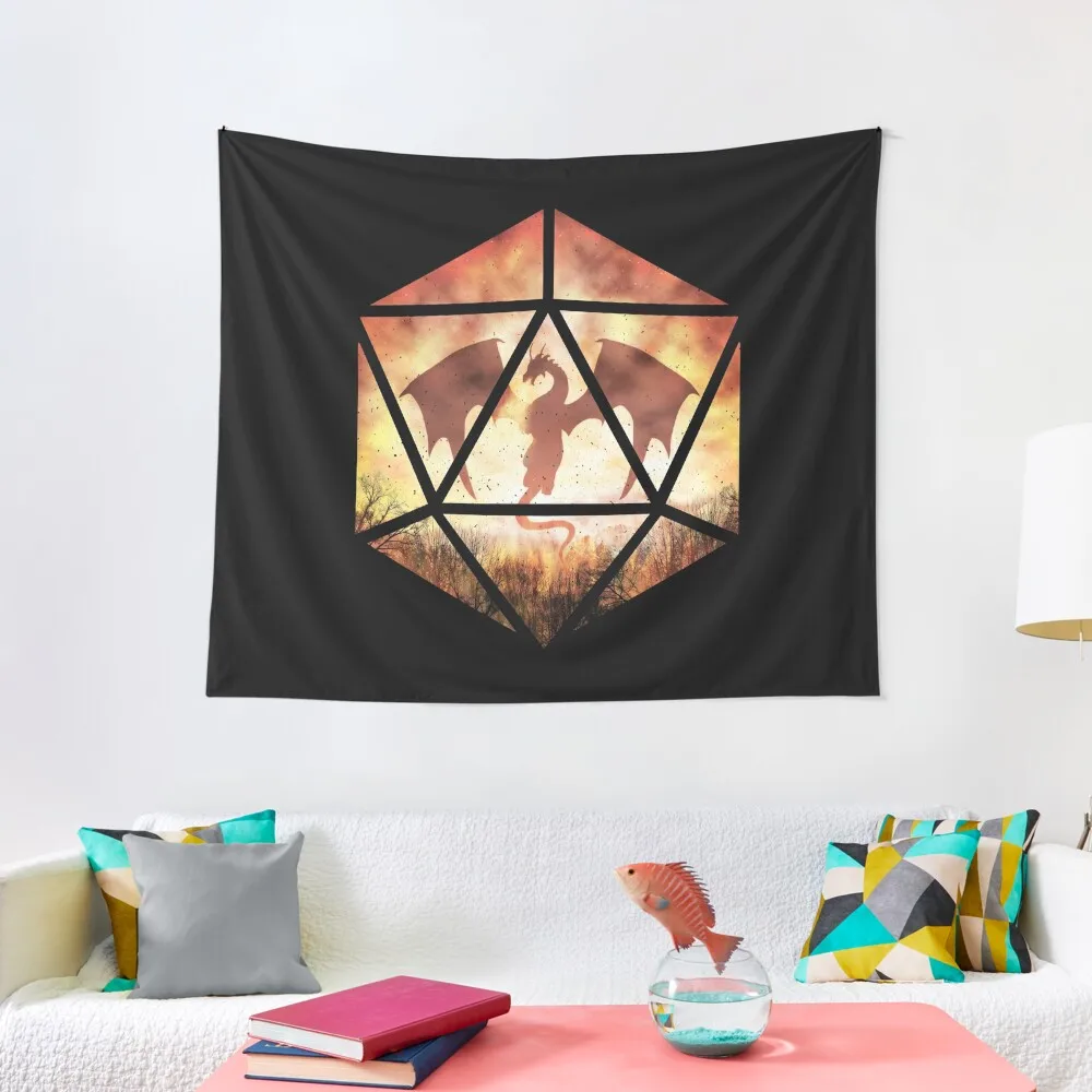 

Fire Dragon D20 Tapestry Carpet Wall Home Decor Aesthetic Wall Coverings Aesthetic Decoration Tapestry