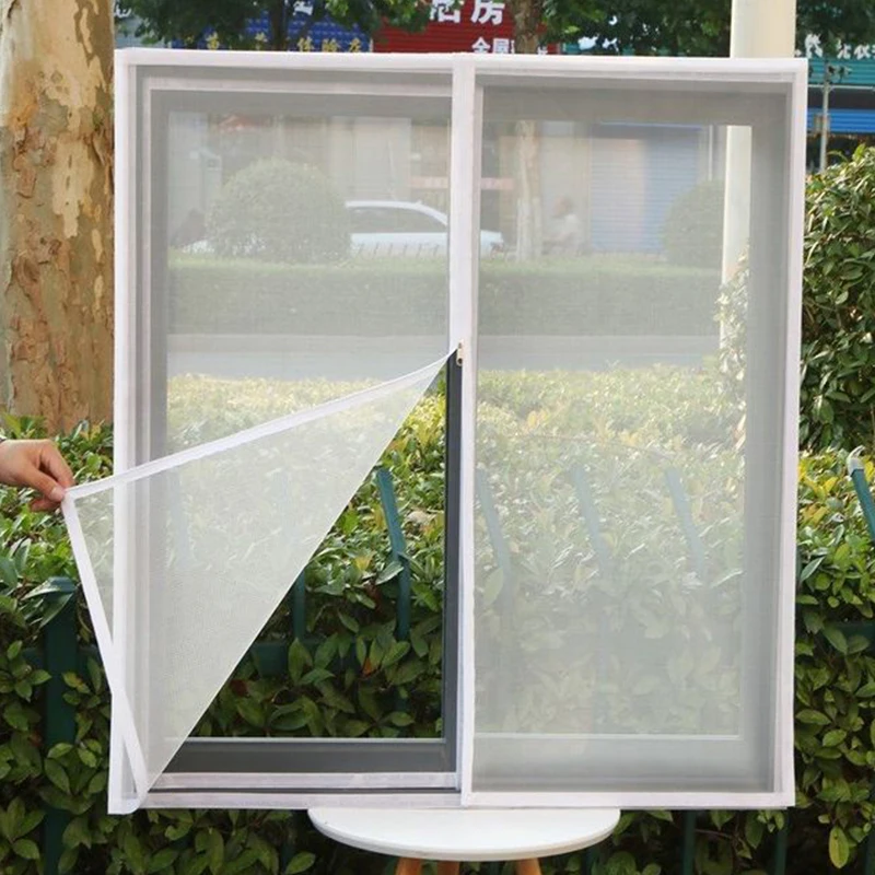 White, Multi-Size Zipper Window Mesh Self Adhesive Zipper, Mosquito Nets For Windows Anti-Mosquito Door Curtain Mesh