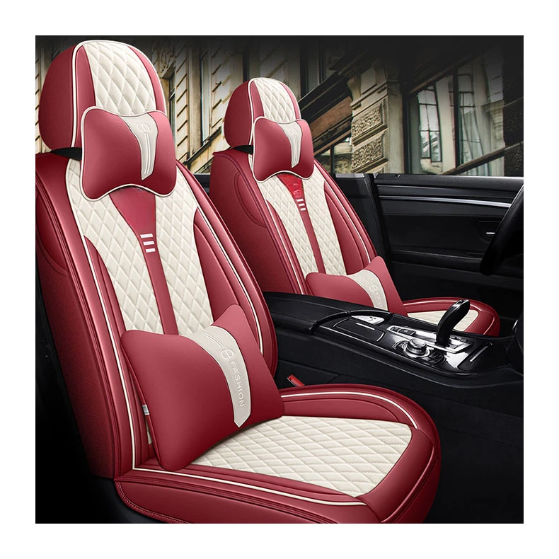 4 Pc Car Accessories Wellfit High Quality Waterproof Nappa Custom Fit Design Universal Full Set Luxury Leather Car Seat Cover