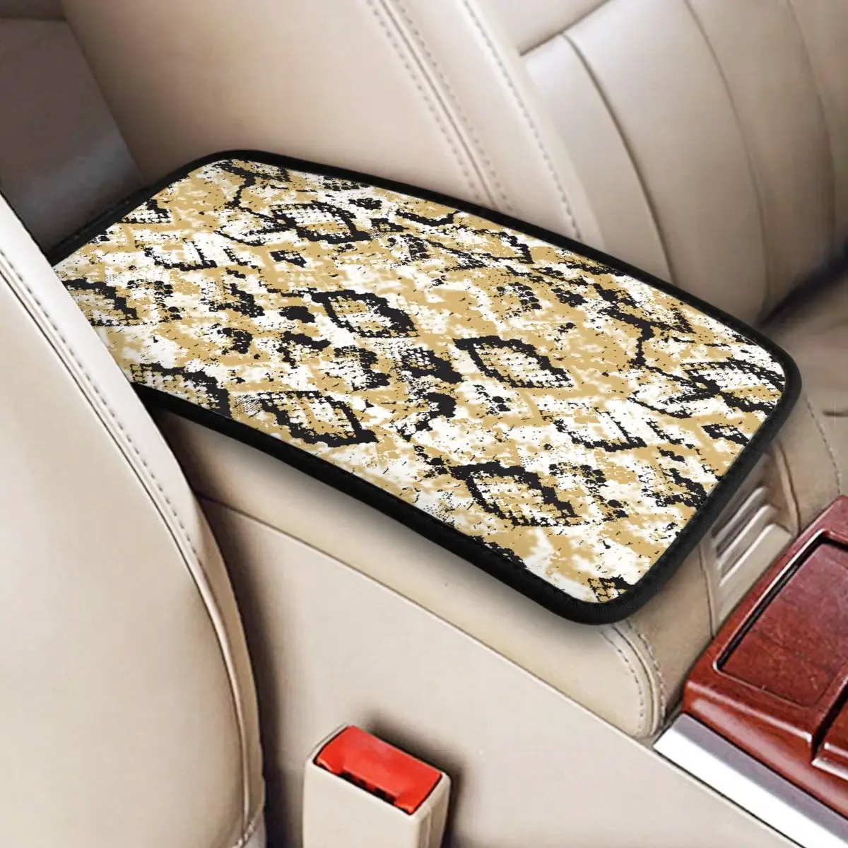 3D Pattern Snake Skin Center Handle Box Pad Cushion for Cars Animal Fashion Car Accessories Armrest Cover Mat