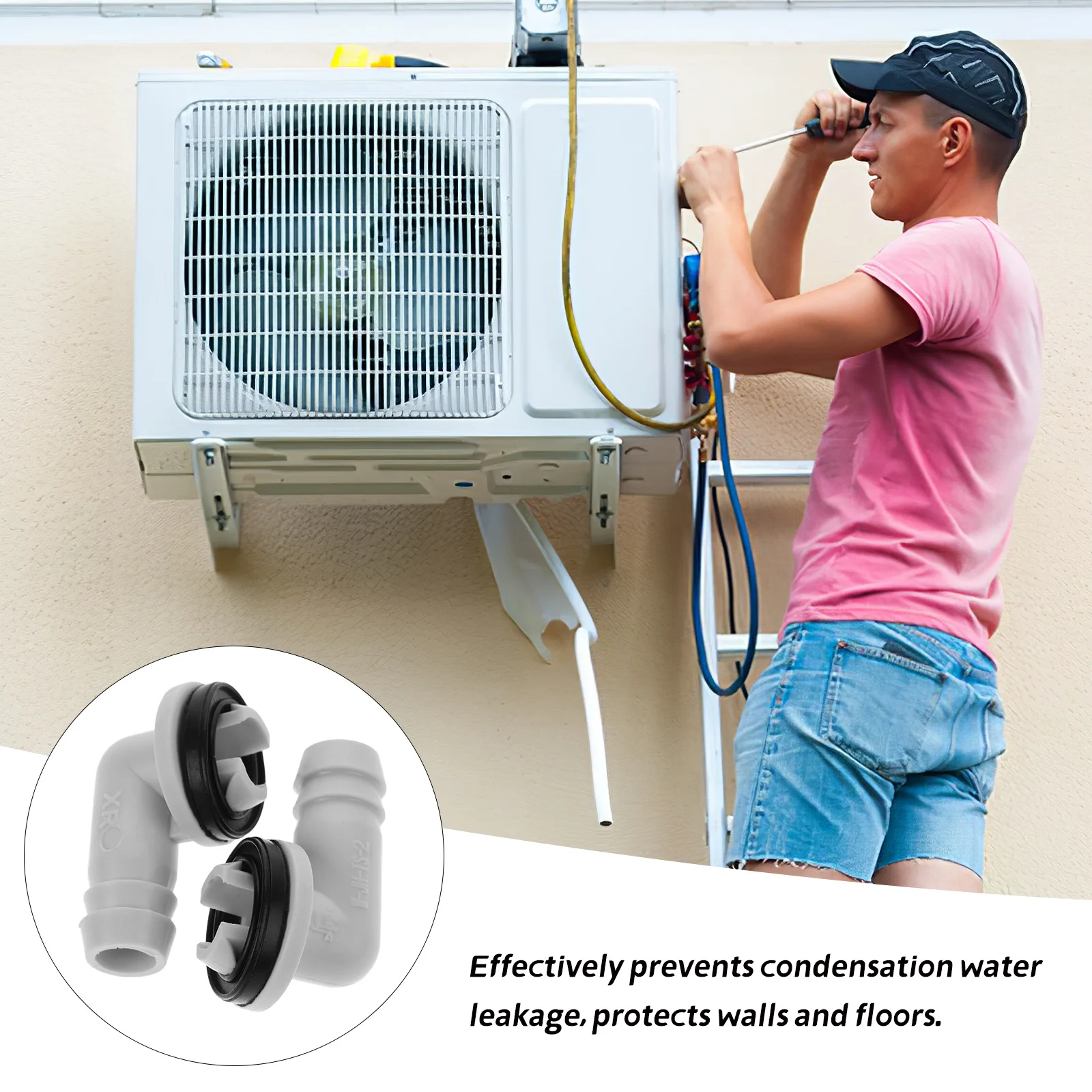 

2Pcs Drain Pipe Grommet Simple Effective Ac Drain Hose Fitting Suitable for Home Office Hospital Split Unit Air Conditioner