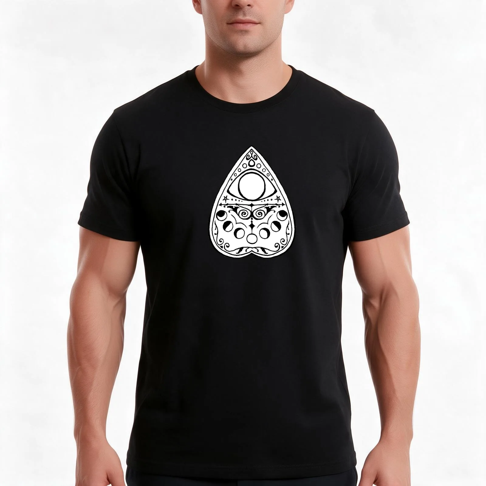 Eye Planchette T-Shirt Summer Casual Cotton Tee Oversized Streetwear Tops Vintage Graphic Print Loose Fit Short Sleeve