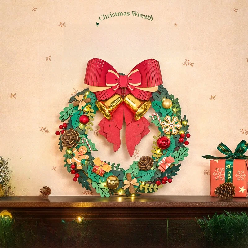 

Rolife 3D-конструктор «Рождественский венок» для самостоятельной сборки, креативное украшение, подарок для девочек, праздничные украшения, товары для праздников