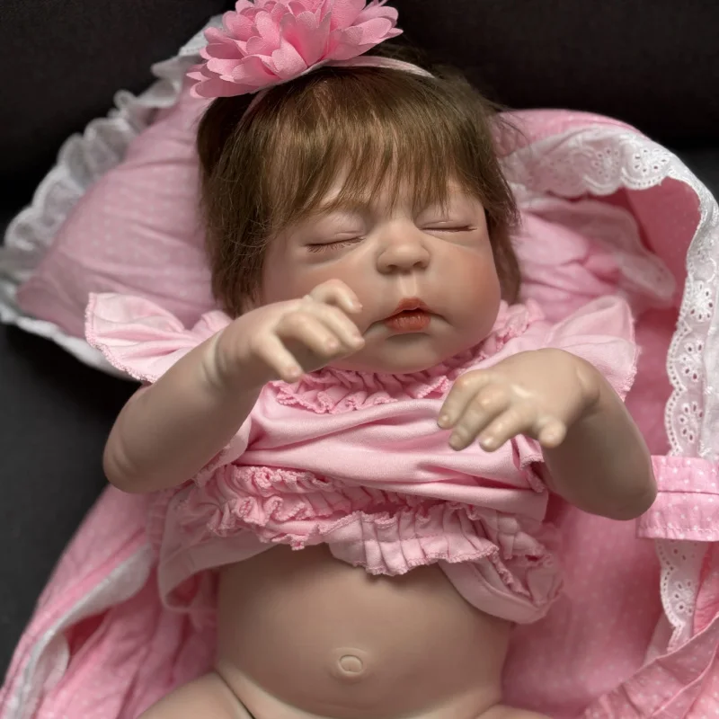 

55 см куклы Bebe Reborn, спальные куклы для новорожденных с спальным одеялом, реалистичные куклы ручной работы для девочек, игрушки, подарки
