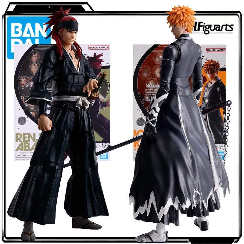 

Bandai Genuine S.H.Figuarts Anime Figure Kurosaki Ichigo - Bankai·Tensa Zangetsu- & Renji Abarai 155mm&155mm Action Figure Toys