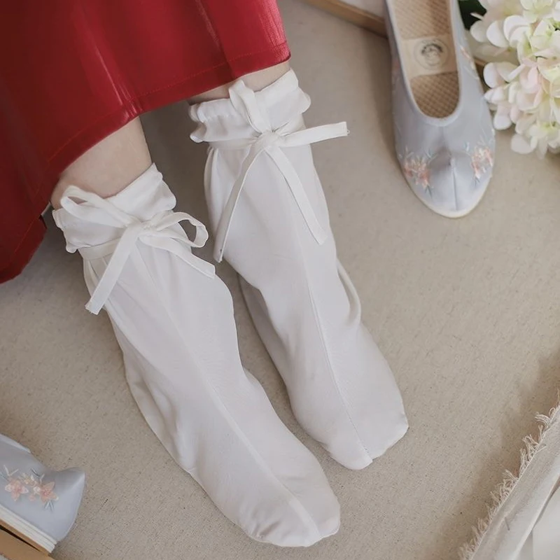 

Chinese Traditional Hanfu Accessories Ancient Cosplay Woman Socks White Stockings Women's Adult Men Women Movie Photo Costume