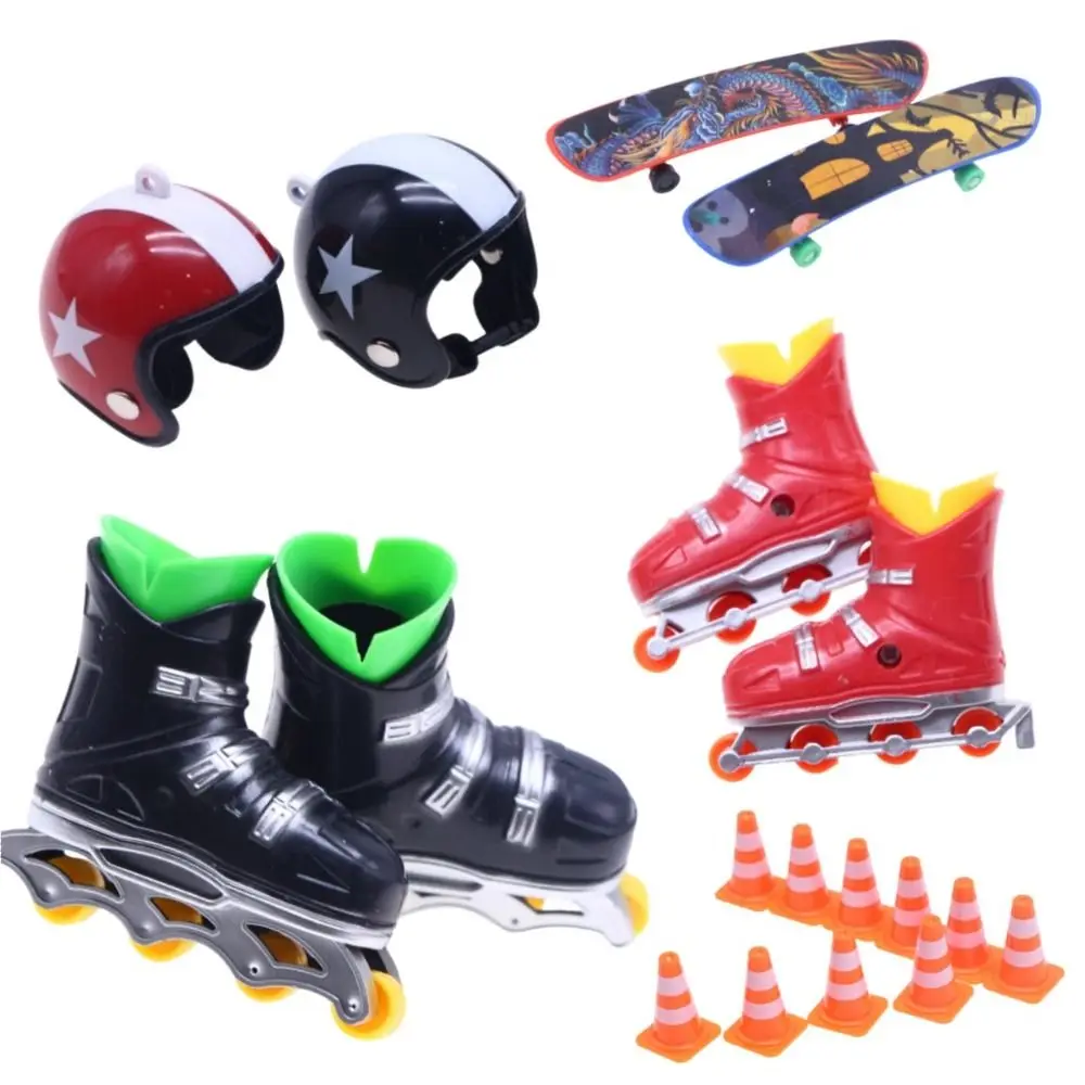 NEW 1/6 1/12 Doll Skidding Kits DIY Mini Helmet Dollhouse Accessories Multicolor Photo Props Doll Roller Skating Toy