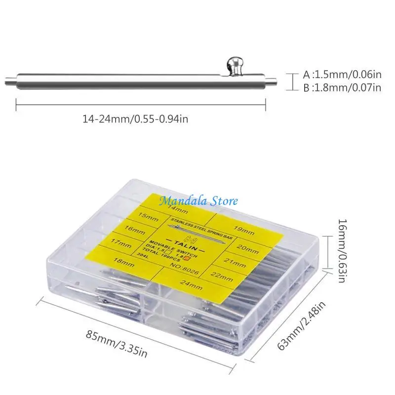 U2JC Perni collegamento per cinturino ricambio, Barre a molla a sgancio rapido Perni per cinturini Perni per orologi in mm