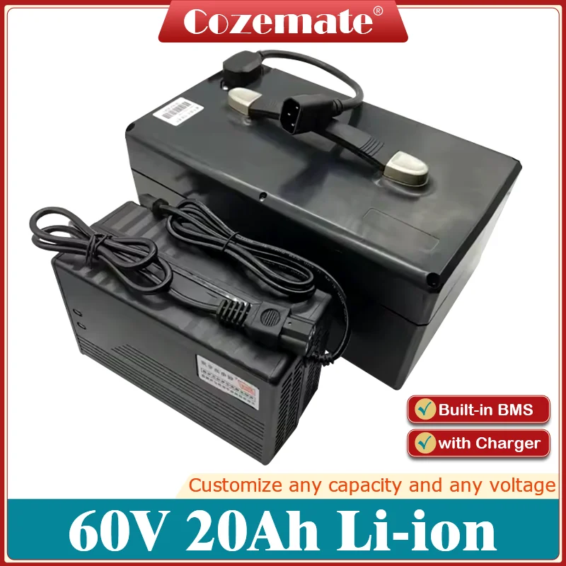 

60V 20Ah Lithium Ion Battery 60V BMS 16S for N1S N1 2000W Two Wheel Foldable Bike Scooter + 5A Charger
