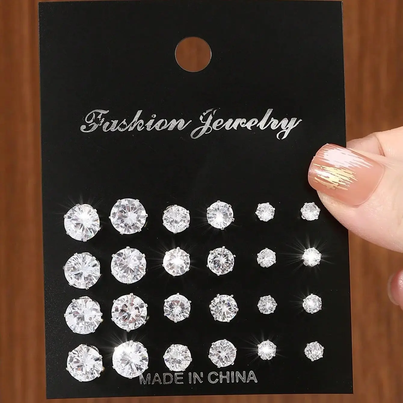 12pairs Fashionable Minimalist Cubic Zirconia Sparkly Earrings，Suitable For Holidays, Parties, Dates, Gifts, Everyday Wear