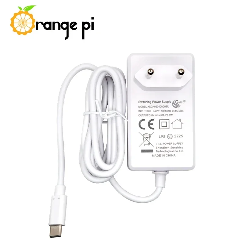 Orange pi 5 plus用電源アダプター,20w,usb type c,eu,us,ukプラグ,5v,4a,5b,in1用800