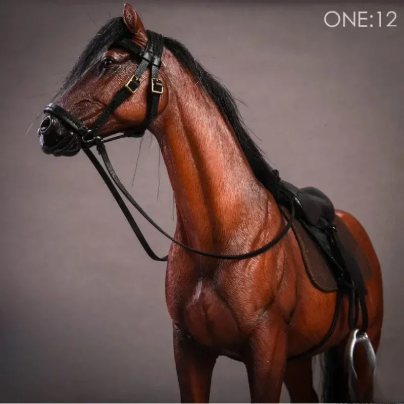 JXK 1/12 Scale Dutch Warmblood Simulation Resin Animal Model for 6inch Action Figures Desktop Props Accessories