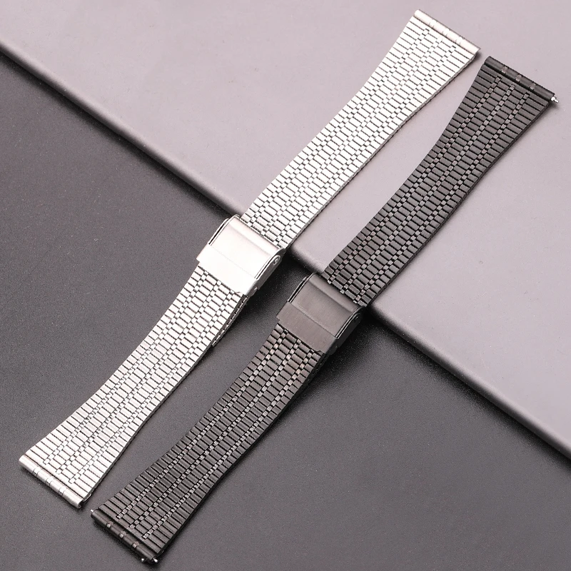 Thin Breathable Watchbands Stainless Steel Watch Bracelet Band 20mm 22mm Women Men Strap Quick Release Spring Bar