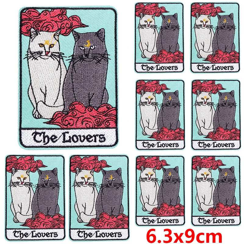 10 Stks/partij Groothandel Schedel Tarot Patch Op Patches Op Kleding Diy Geborduurde Patches Voor Kleding Smeltbaar/Naaien Applique