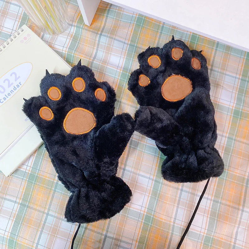 Kawaii Plush Lolita Cat Paw Gloves Cosplay Cartoon Gloves Children\'s Performance Cat Paw Props Birthday Gift Toys