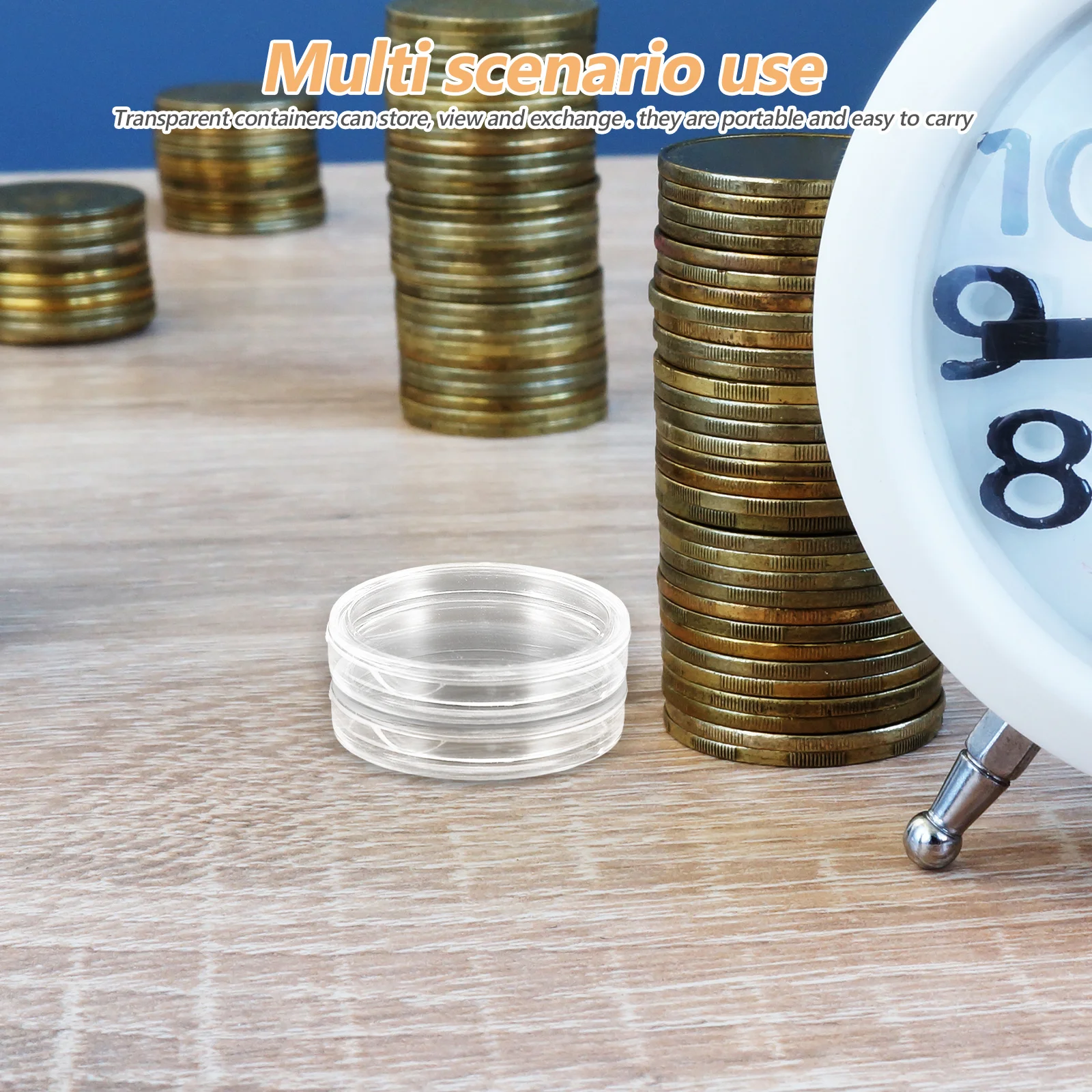 1Set 25Mm Coin Protector Case Clear Plastic Storage Container High Transparency Round Box for Collectors Easy Access Coin