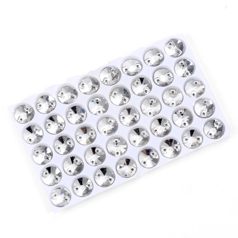 Rivoli crystal AB Sewn-on Rhinestones For Needlework Round Shape Crystal Strass Glass Clothes Shoe Wedding Dress Decoration