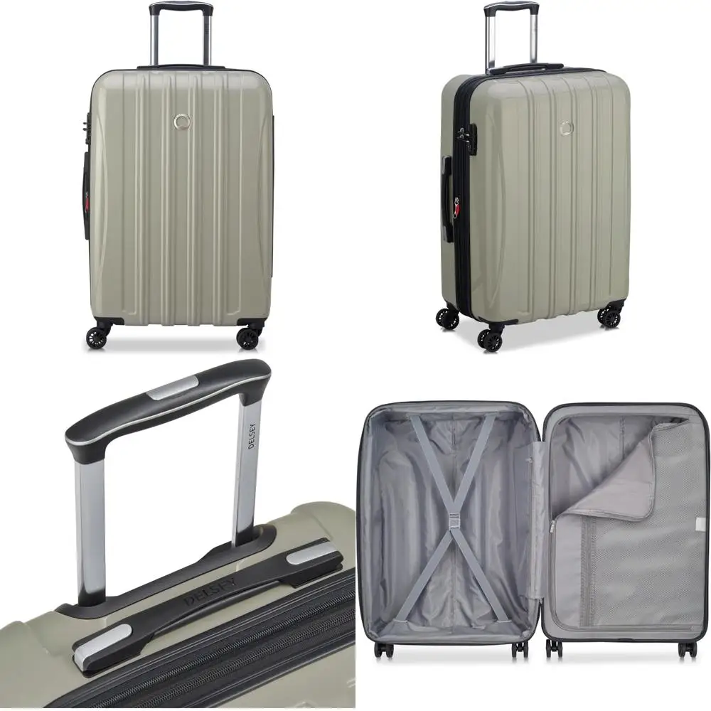 Equipaje giratorio expandible mediano en Latte, 24 pulgadas, Aero Hardside con tecnología de helio para equipaje facturado