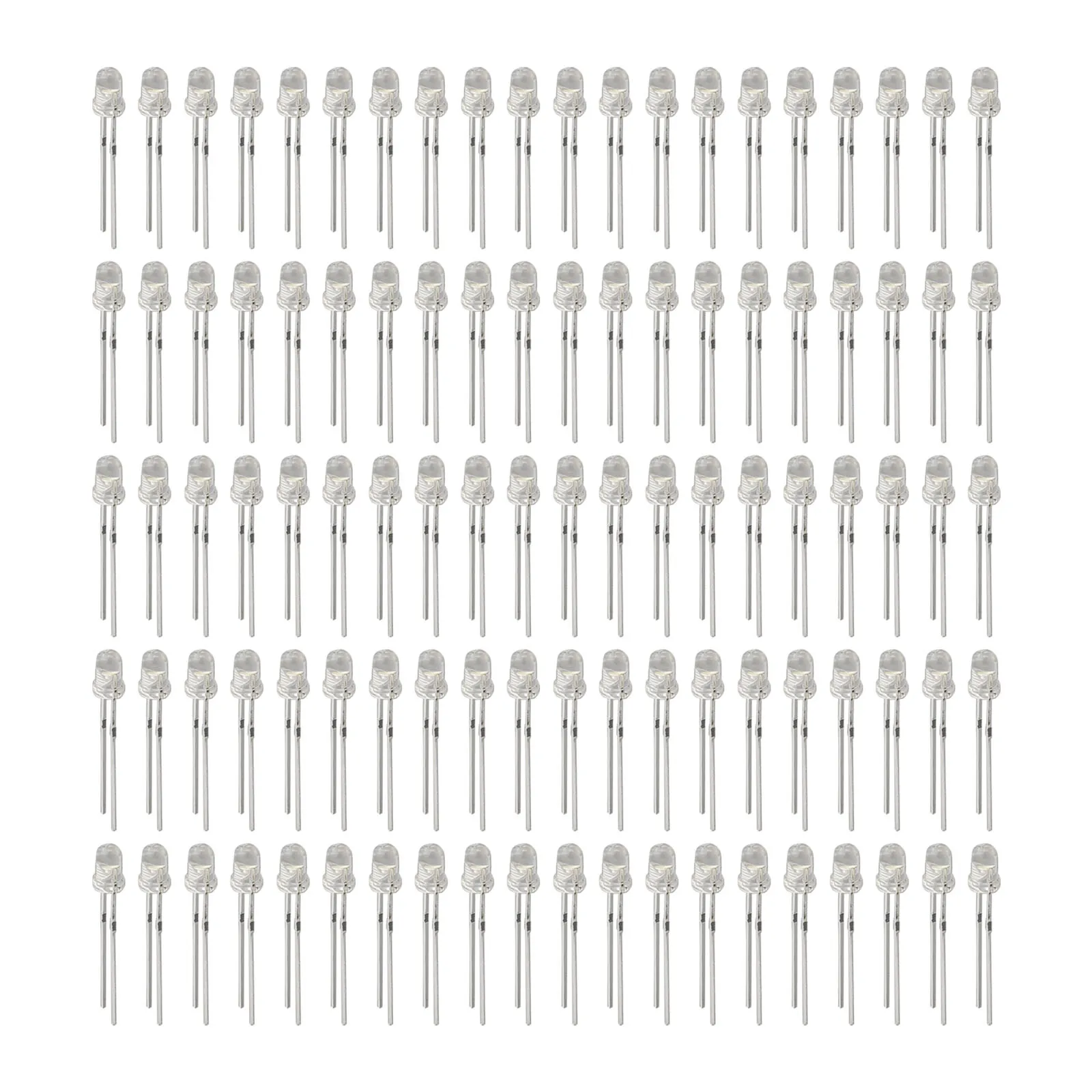 Set of 100 3mm LEDs with Transparent Lens Bright and Light Emission for Various Electronic and DIY Project Uses