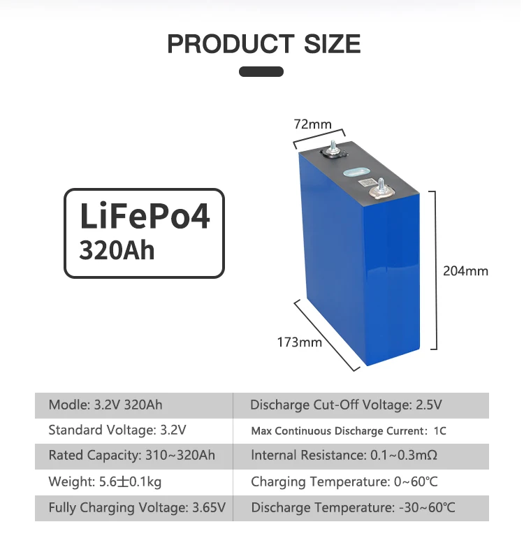 SOEC 315Ah Lifepo4 Cells 4/8/16PCS Grade A Rechargeable Battery 3.2V 315AH Lithium Iron Phosphate DIY 12V 24V 48V Battery Pack