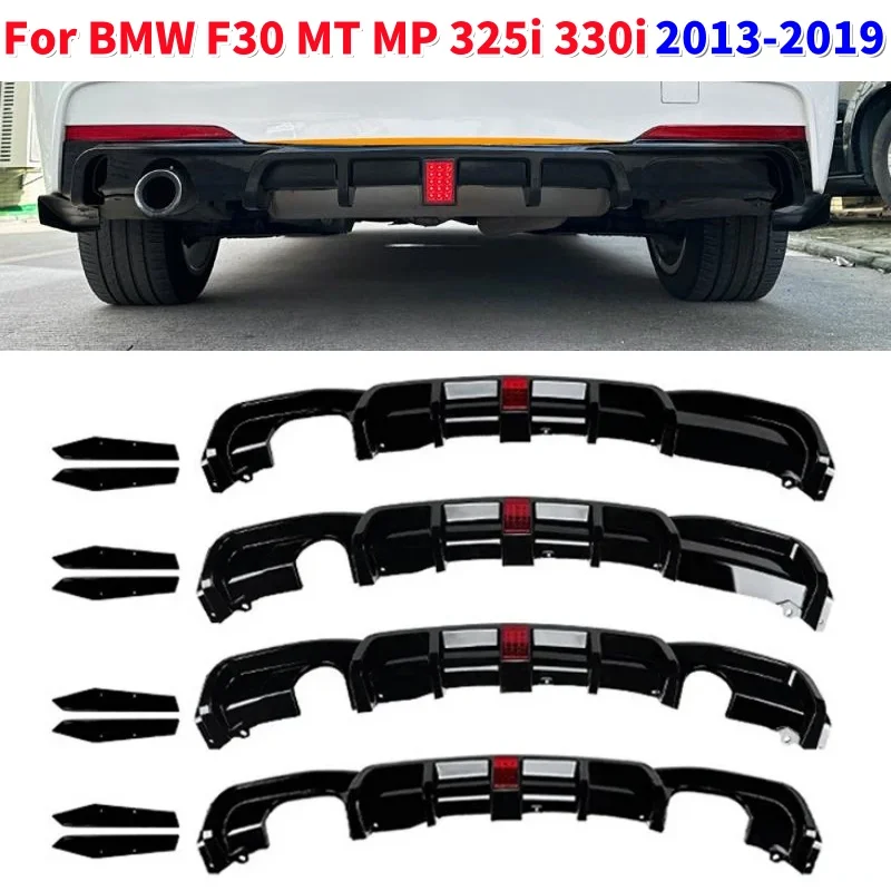 

Car Rear Bumper Diffuser Lip with Light Splitter Spoiler Lip Accessories for BMW F30 MT MP 325i 330i 2013-2019