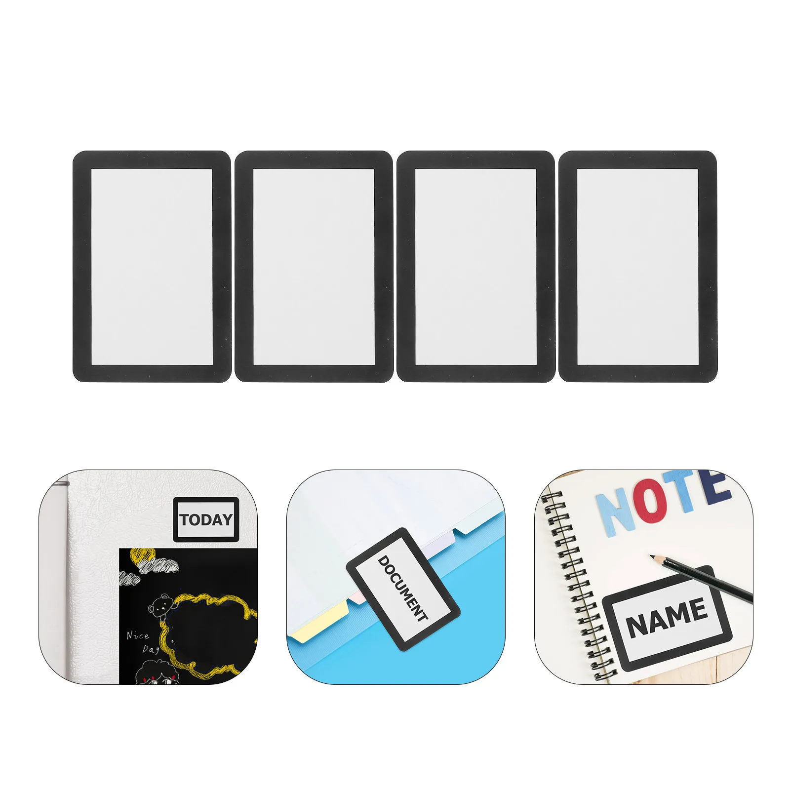 

60Pcs Border Name Labels Core Adhesive Sticker Tabs School Supplies Office Classroom Multipurpose Label Stickers