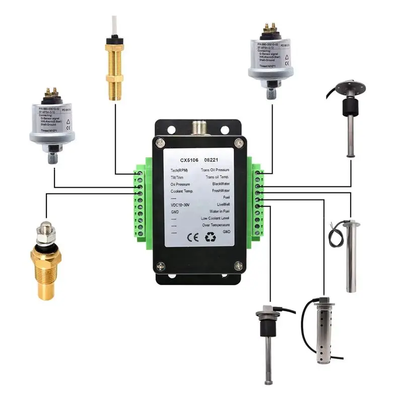 Single Channel NMEA2000/ N2K Converter 0-190Ohms Up To 13 Sensor For Marine Boat CX5106-T48C