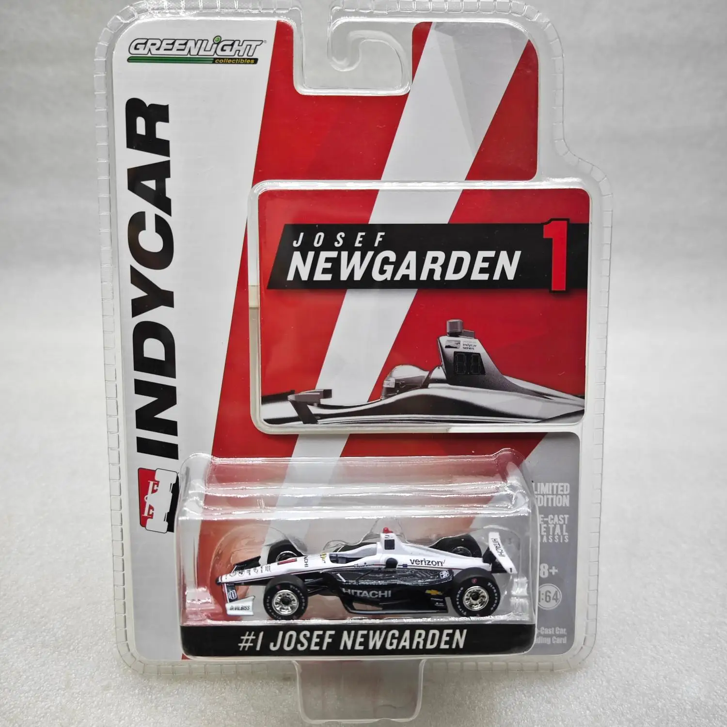 그린라이트 1:64 NTT 인디 레이싱 시리즈 - 2018 # 1 Josef Newgarden 모델 한정판 소장용 벽 장식 선물