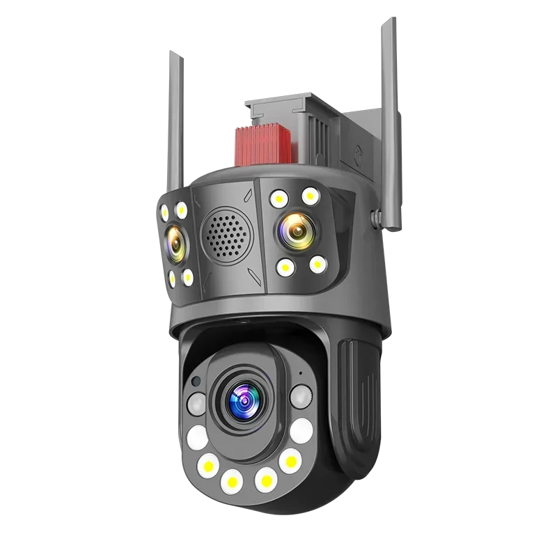 Rscamtom Icsee 6K Outdoor Wifi Three Lens 100x Optical Zoom Ip Camera Human Detection Color Night Vision Cameras Wifi
