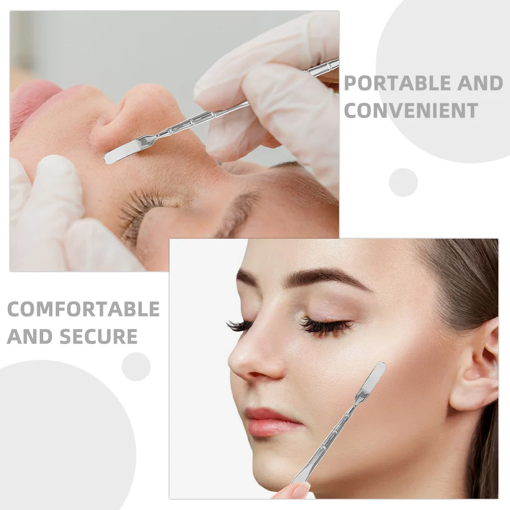 Ferramenta de remoção de cravo de aço inoxidável cabeça dupla raspador facial para cravo whitehead comedone extração limpeza facial