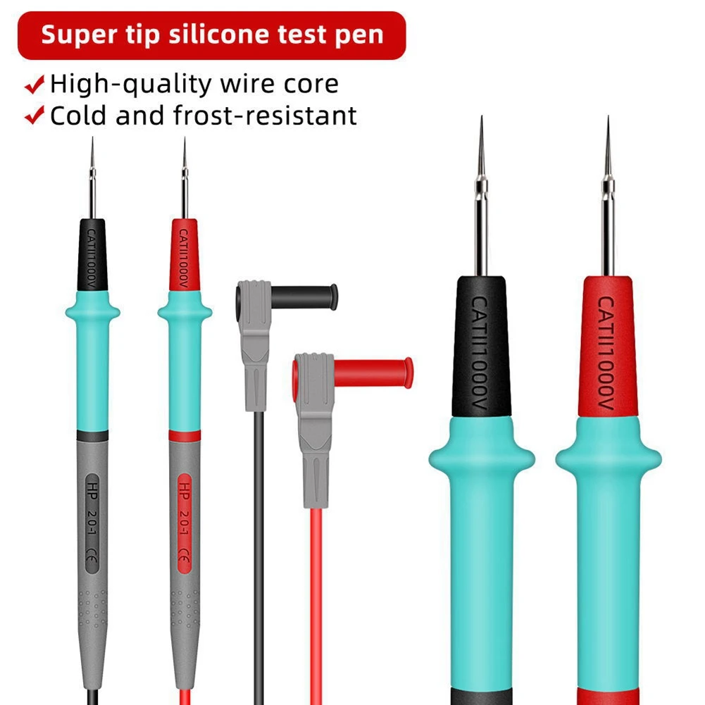 Multimeter Test Leads Silicone Line 1000V 20A Needle-Tip Probe Tester Multimeter Cable