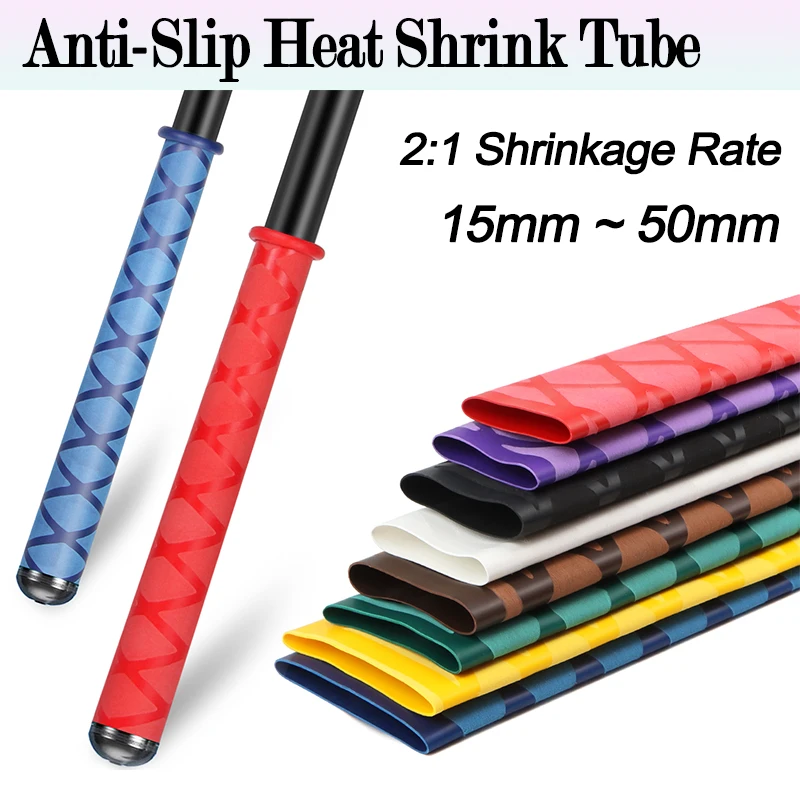 1m/pc Anti-Slip Heat Shrink Tube ID15-60mm Handle Grip Repair Tool Protective Tubing Non-slip Insulation Sleeve for Fishing Rod