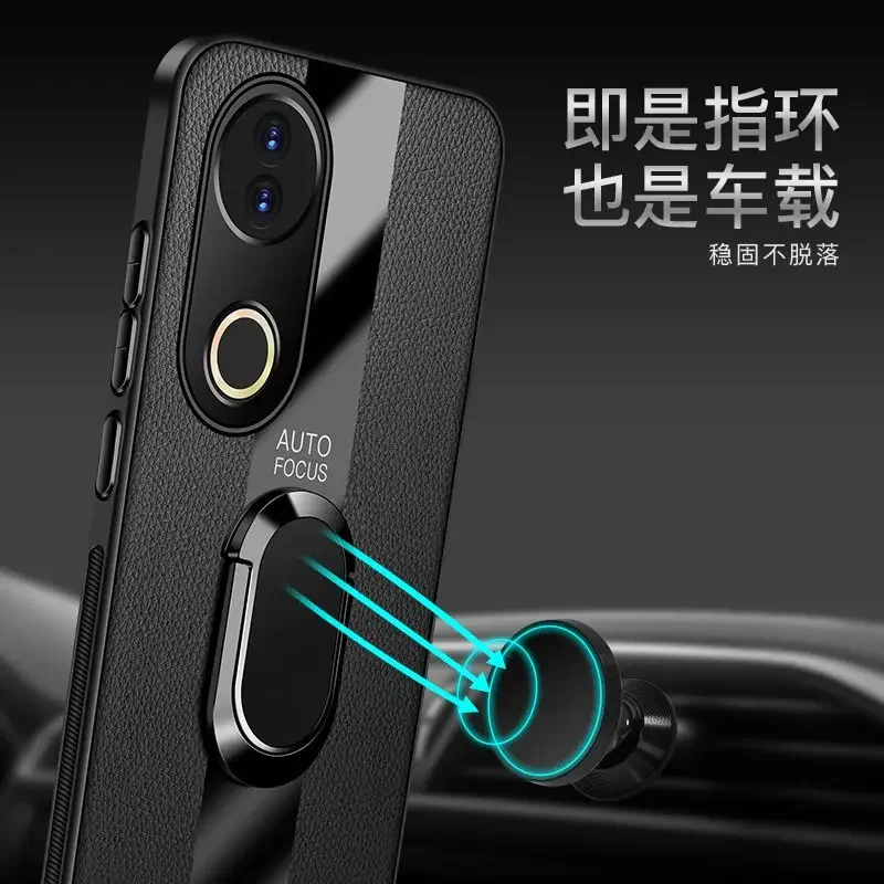 Para vivo t4 ultra s20 pro caso moda colorblock luxo suporte de couro pele-amigável anti-queda capa para vivo t 4 ultra funda