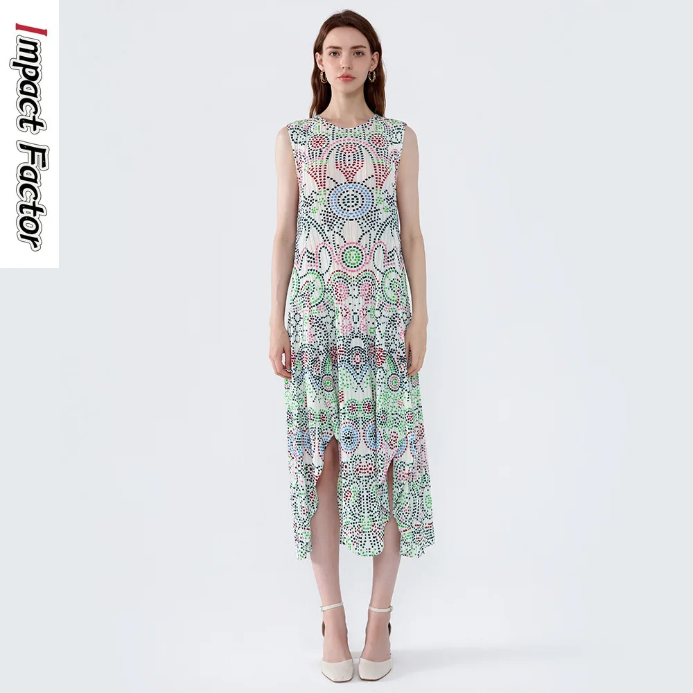 

2025 Summer New Irregular Polka Dot Print Dress Women's Bohemian Casual Loose and Thin Skirt Women